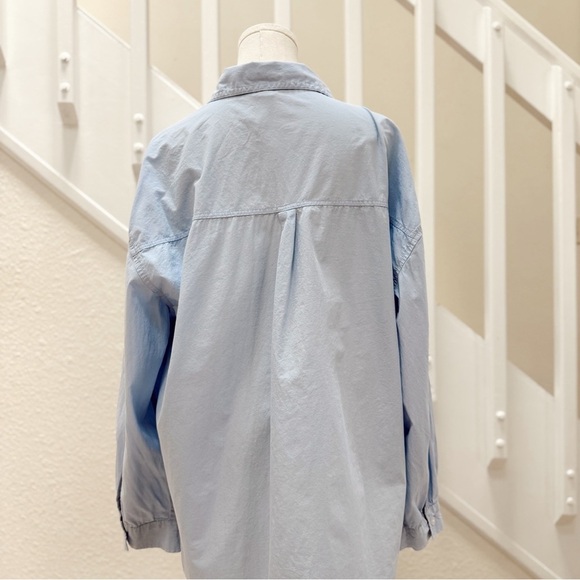 Aeropostale Light Blue Women's Long Sleeve Button Down Dad Shirt Size Medium - Picture 7 of 9